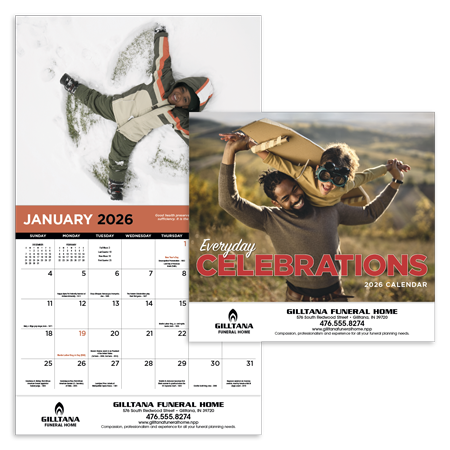 Custom Imprinted Calendar - Everyday Celebrations #835 Custom Imprinted Calendar - Everyday Celebrations #835