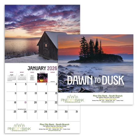 Custom Imprinted Calendar - Dawn to Dusk #888 Custom Imprinted Calendar - Dawn to Dusk #888