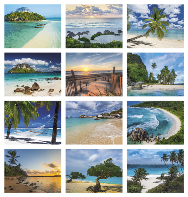 Click to Enlarge Monthly Images- Beaches #889 Custom Imprinted Calendar - Beaches #889