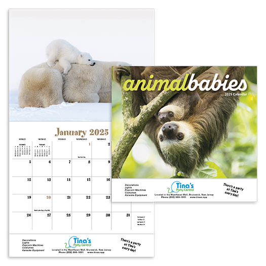 Custom Imprinted Calendar - Animal Babies #890